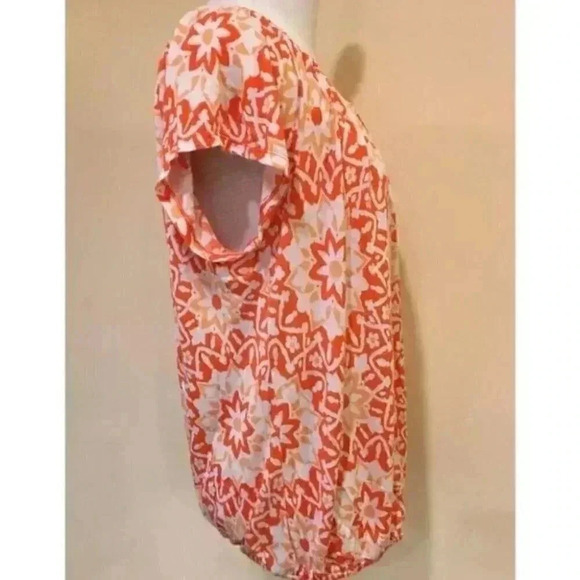 Old navy top size medium orange white floral tie - Picture 3 of 9